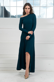 Платье с открытым плечом и длинными рукавами Mondigo