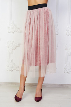Розовая бархатная юбка Angela Ricci