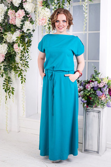 Длинное бирюзовое платье Angela Ricci