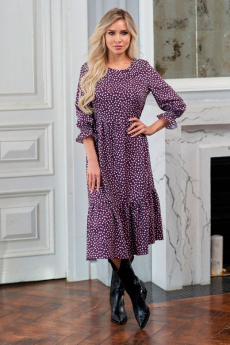 Легкое платье ягодного цвета Look Russian