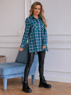 Зеленая рубашка в клетку Look Russian