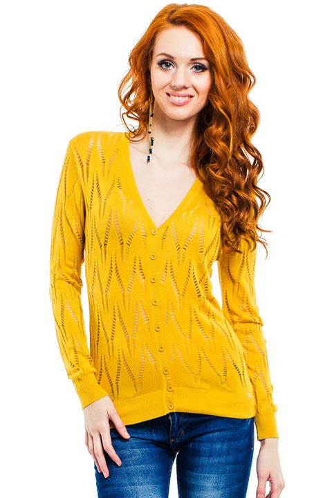 Фото товара 3894, вязаный жакет на пуговицах