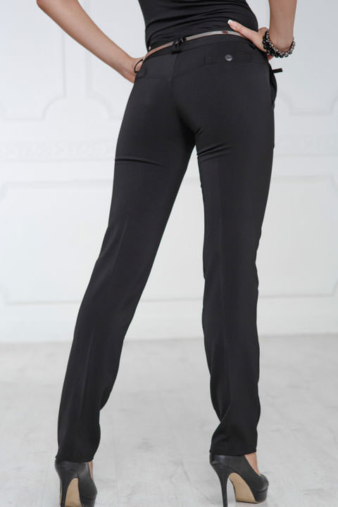 Фото товара 6111, классические черные женские брюки