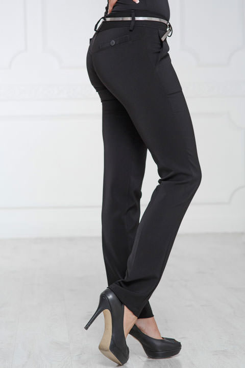 Фото товара 6112, классические черные женские брюки