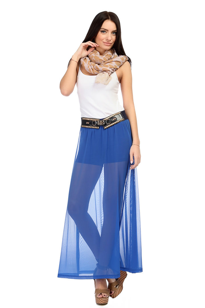 Фото товара 6914, синяя юбка-шорты