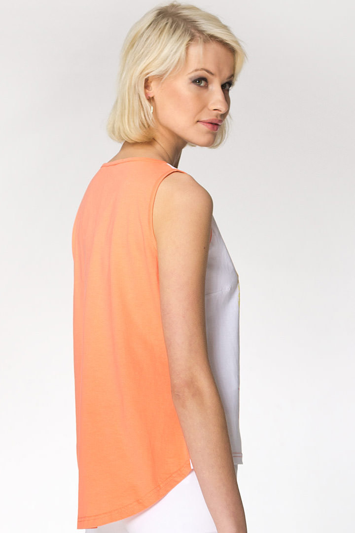 Фото товара 7070, топ с принтом попугаи