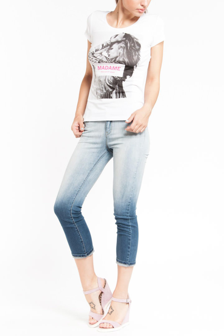 Фото товара 8043, модные укороченные джинсы