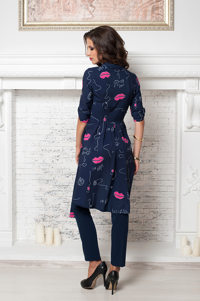 Фото товара 8323, блузка со шлейфом и поясом