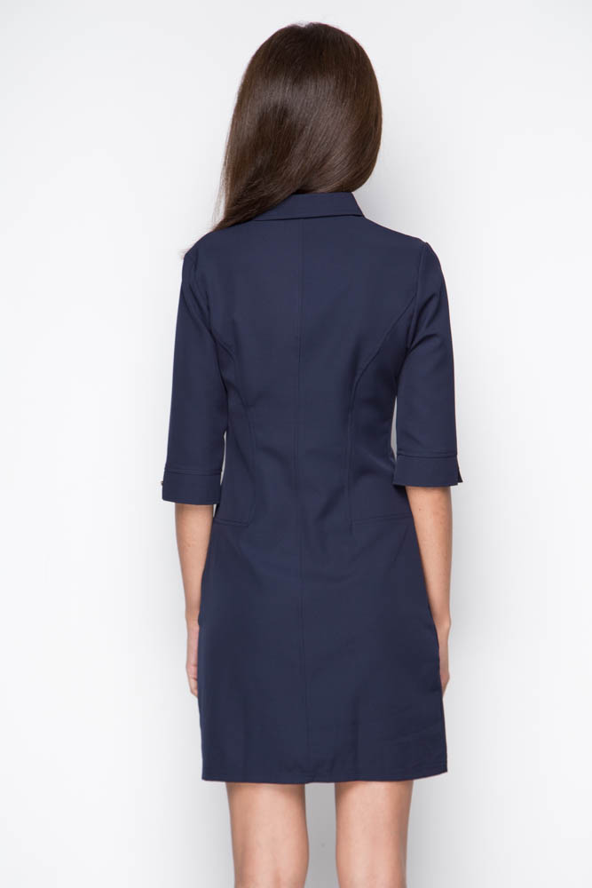 Фото товара 8391, синее офисное платье