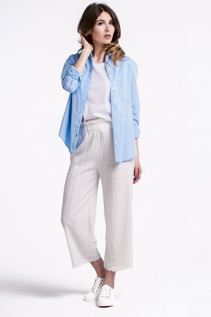 Фото товара 9193, белые брюки кюлоты