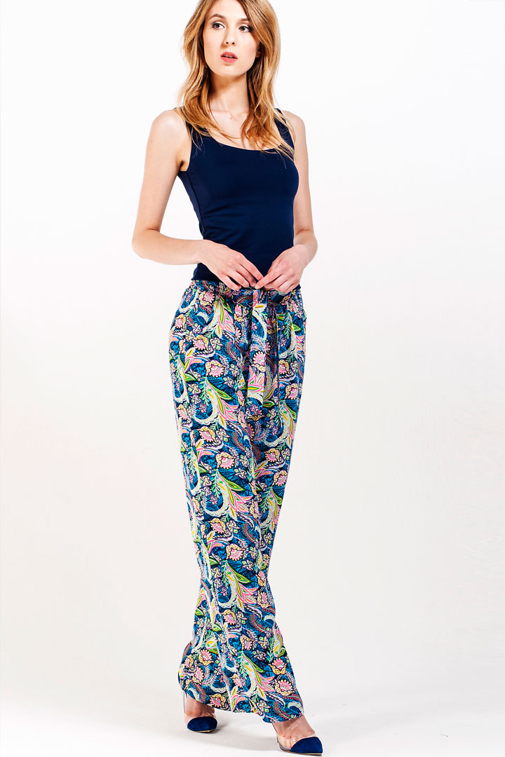 Фото товара 9224, брюки из штапеля с поясом