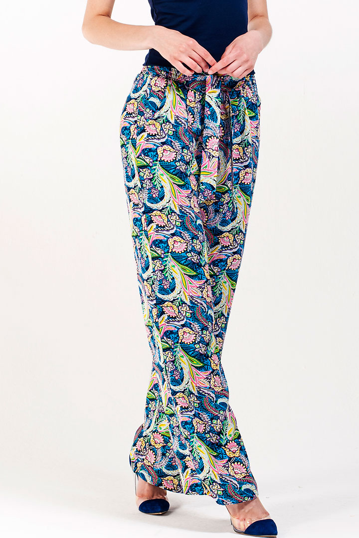 Фото товара 9225, брюки из штапеля с поясом