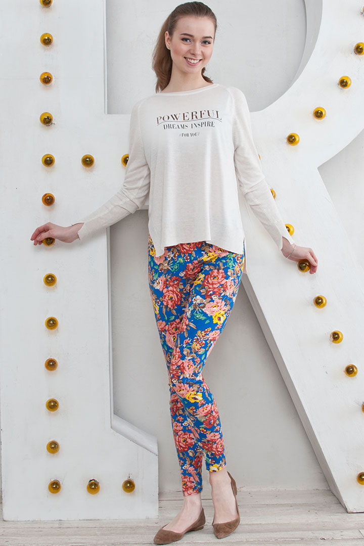 Фото товара 9237, легинсы с цветами