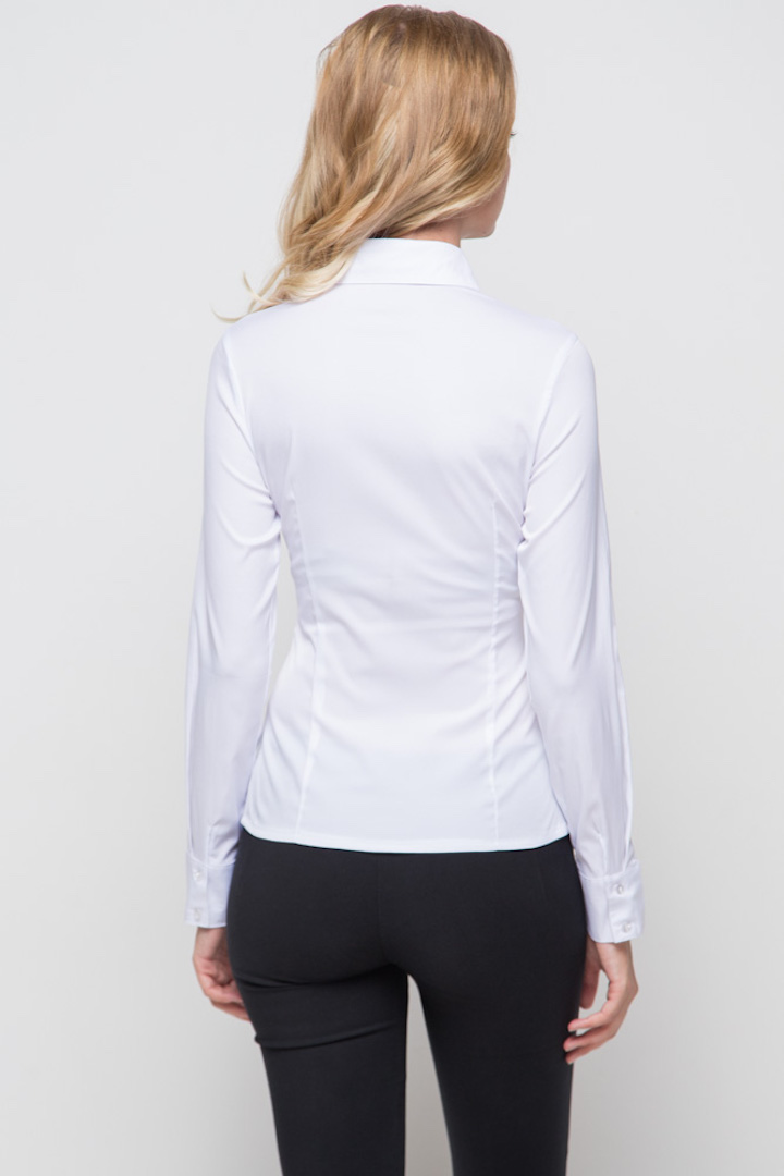 Фото товара 9456, белая блузка с длинным рукавом