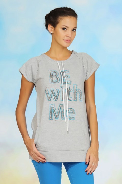 Фото товара 3306, хлопковая туника без рукавов с принтом