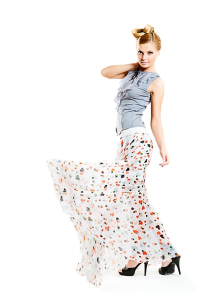 Фото товара 4128, шифоновая юбка в пол