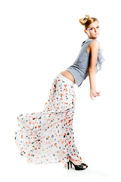 Фото товара 4129, шифоновая юбка в пол