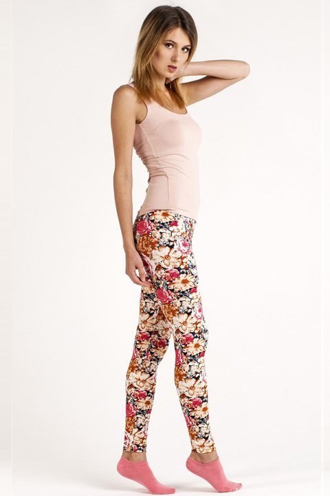 Фото товара 8647, мягкие легинсы с принтом цветы