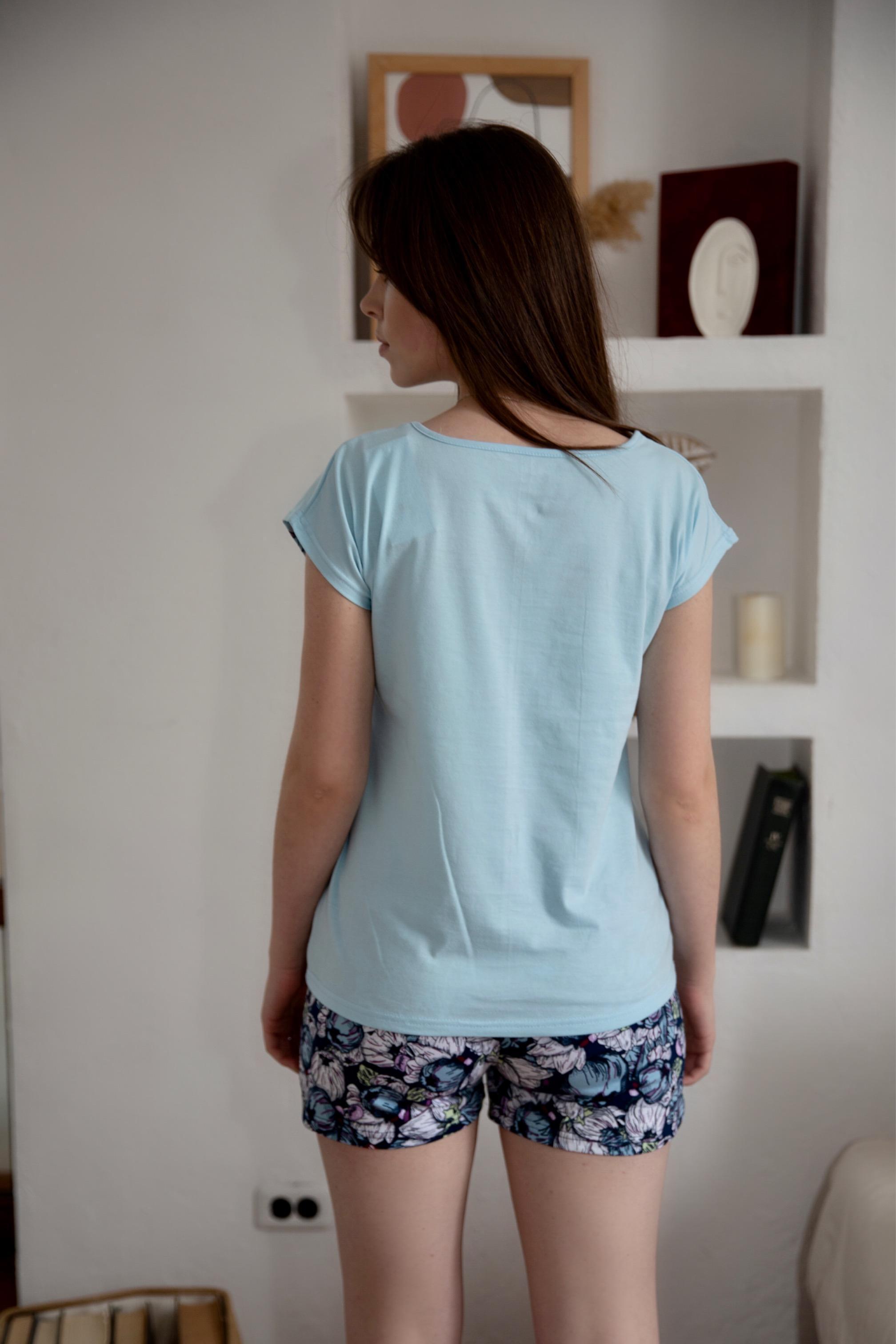 Фото товара 20896, домашний хлопковый костюм с шорами 