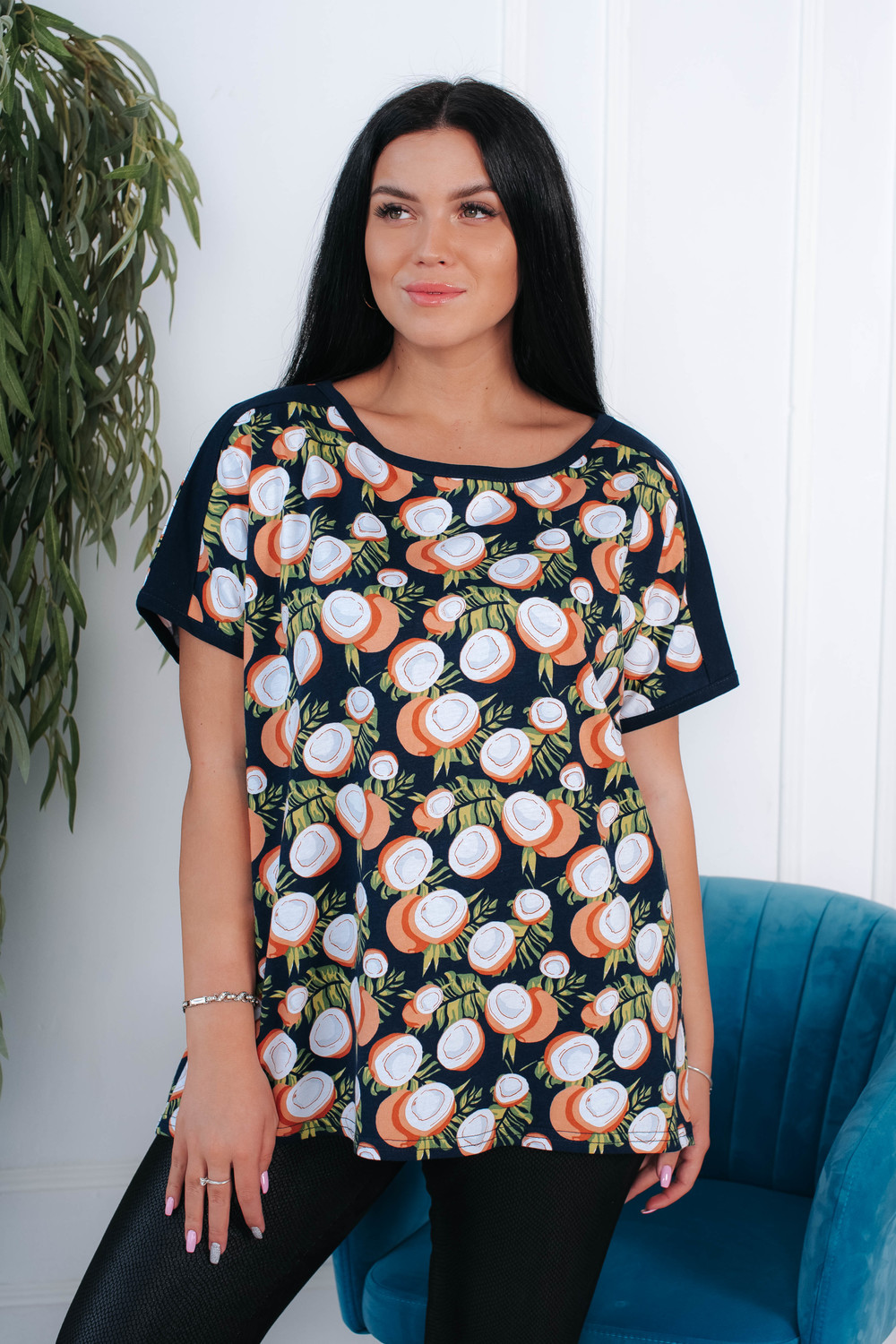 Фото товара 21038, хлопковая футболка с кокосами