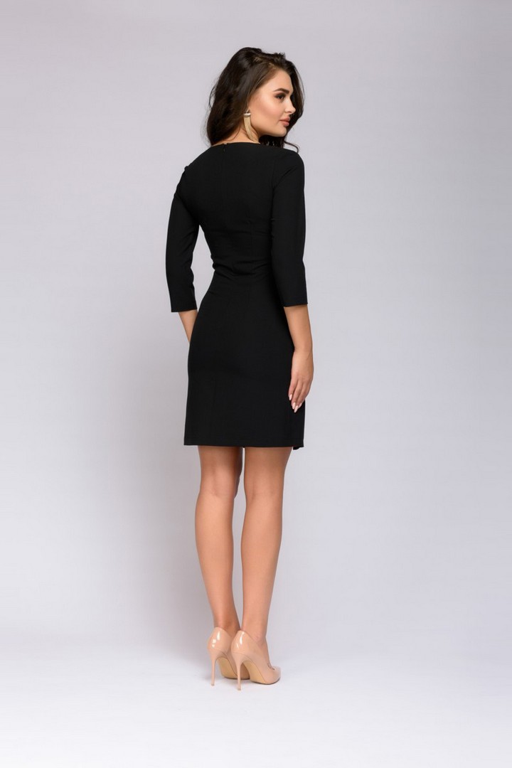 Фото товара 21181, черное платье с красной вставкой