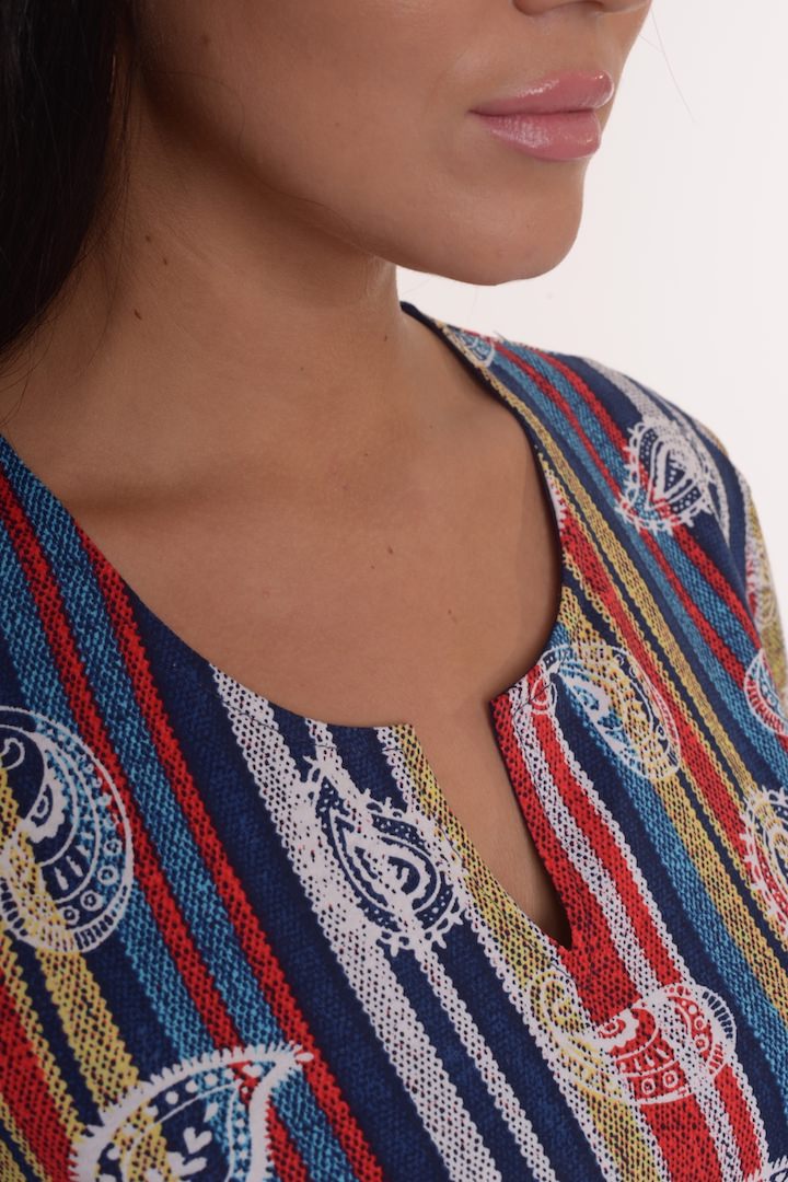 Фото товара 21329, цветная туника из хлопка