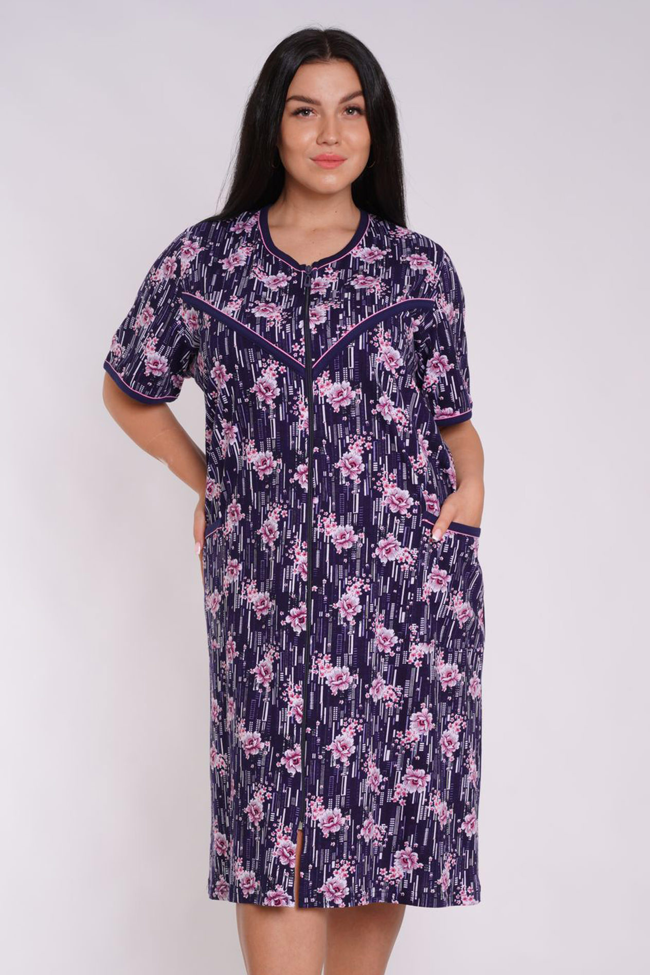 Фото товара 21336, свободный халат миди