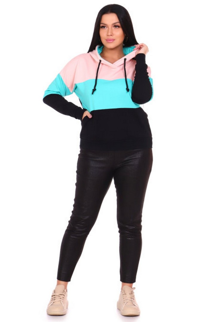 Фото товара 21763, цветная толстовка с капюшоном