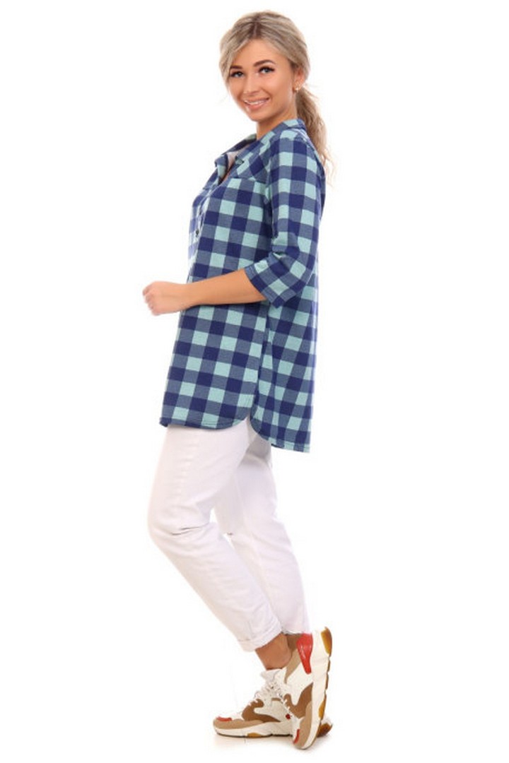 Фото товара 21793, клетчатая свободная туника