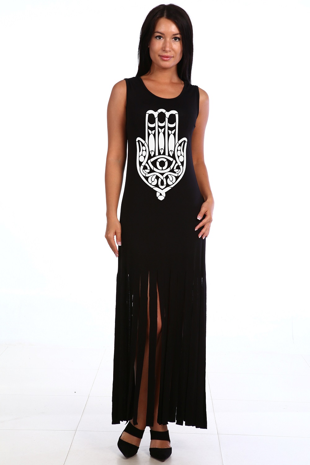 Фото товара 14970, сарафан хамса с бахромой