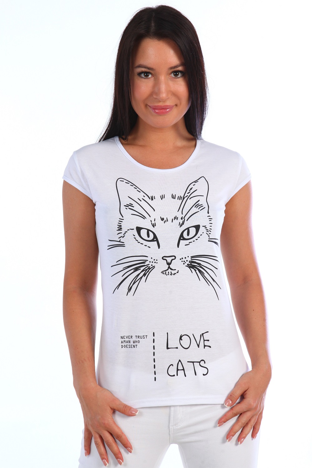 Фото товара 14978, белая хлопковая футболка эля