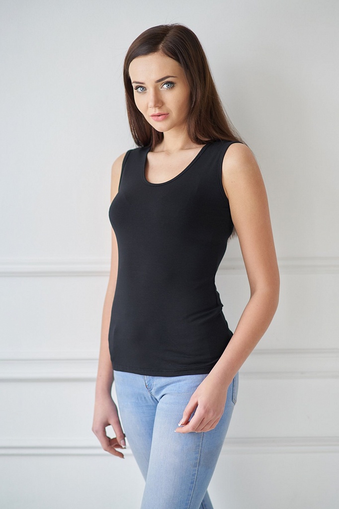 Фото товара 15721, черная женская майка