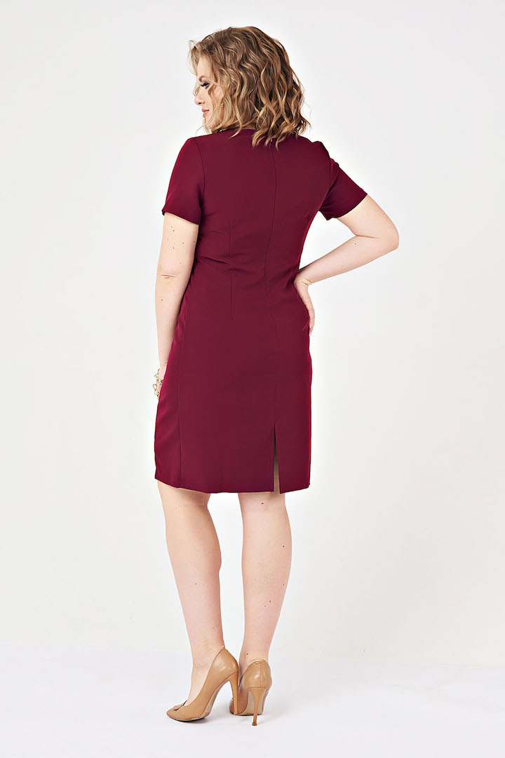 Фото товара 16283, бордовое платье-футляр