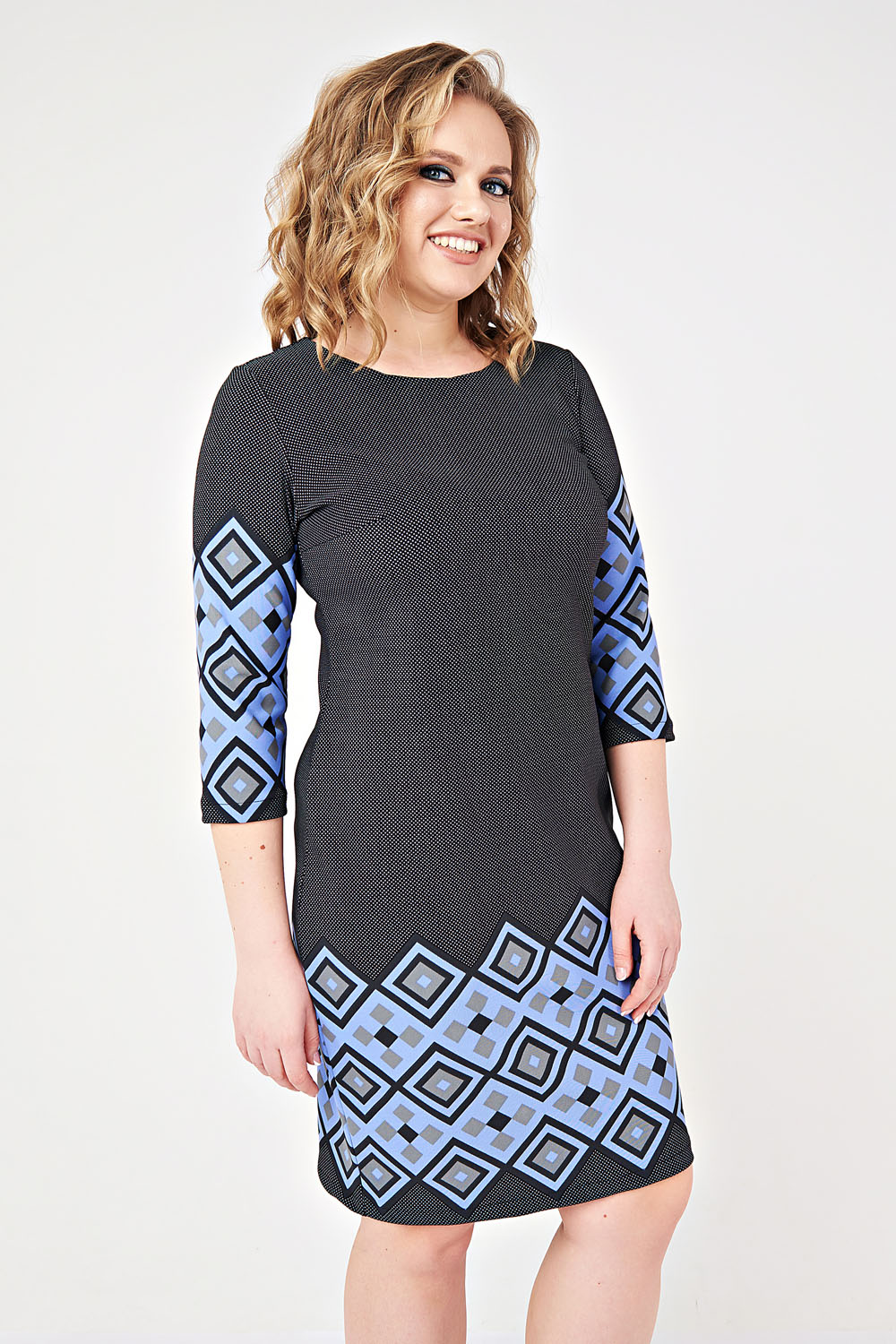 Фото товара 16398, платье с геометрическим рисунком