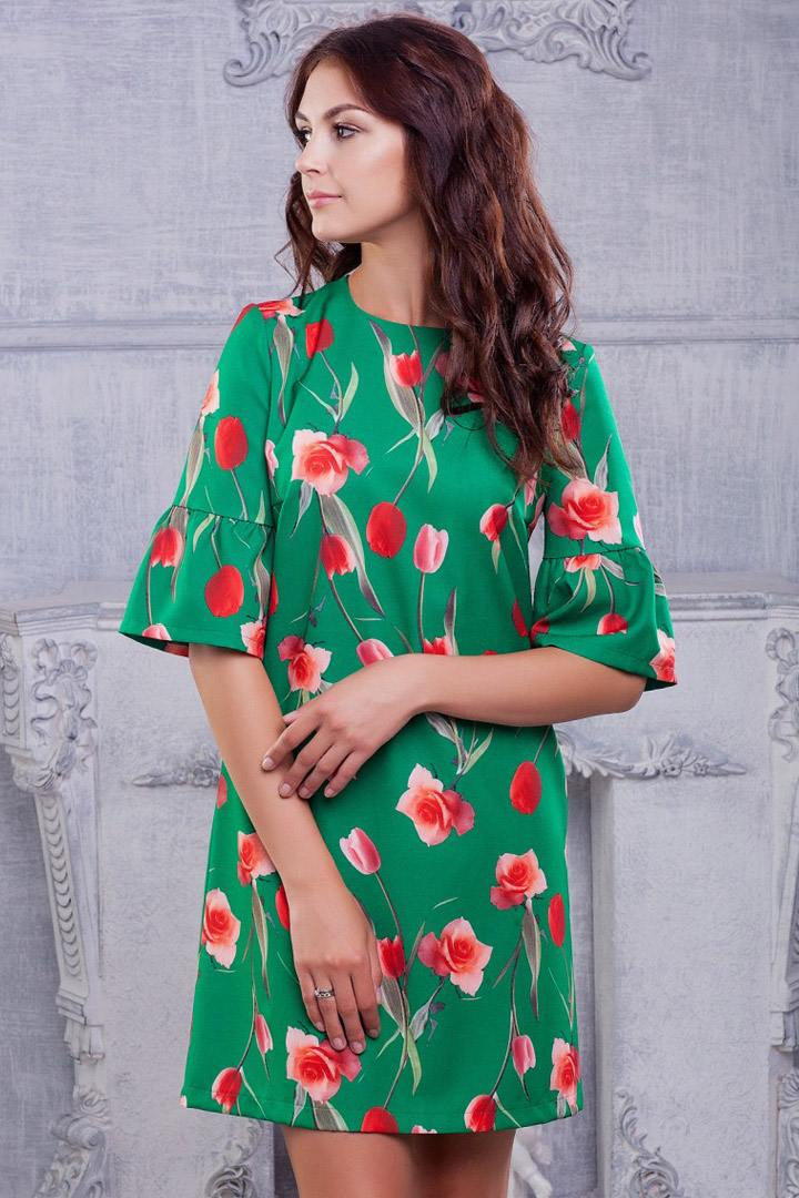 Фото товара 16624, платье с тюльпанами