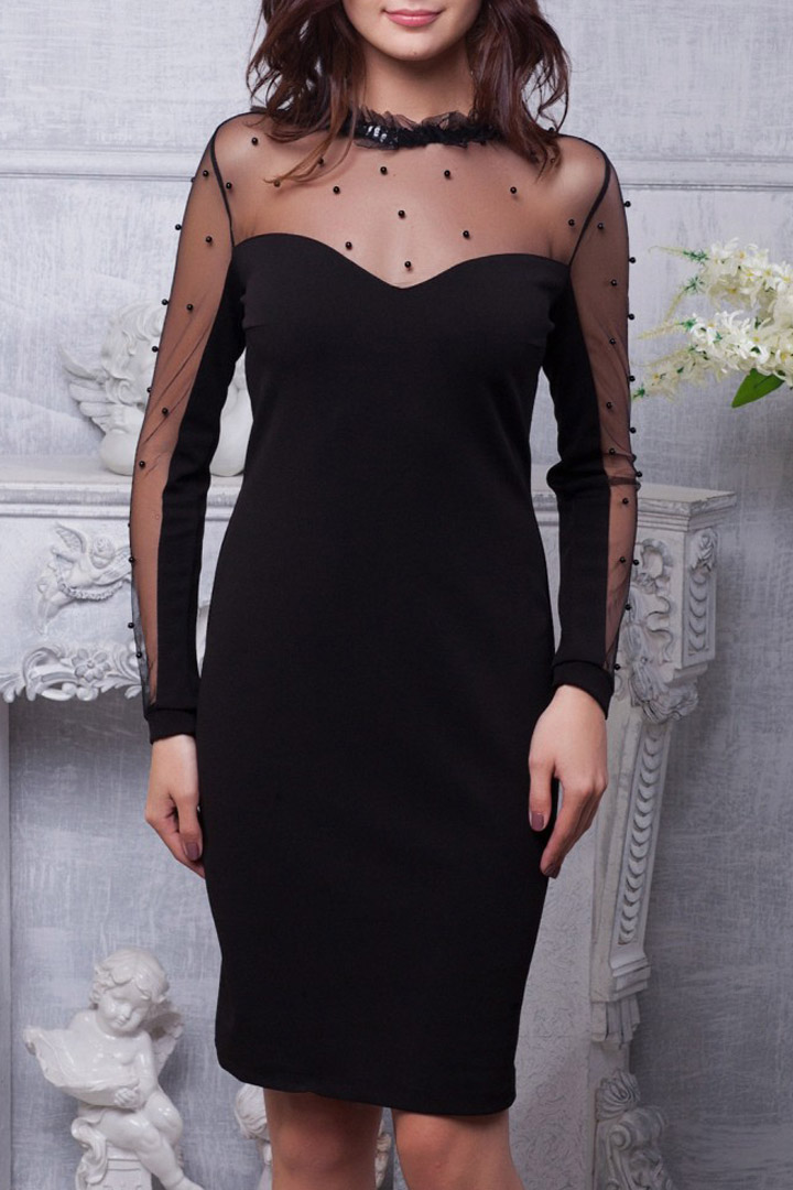 Фото товара 16637, коктейльное платье с сеткой