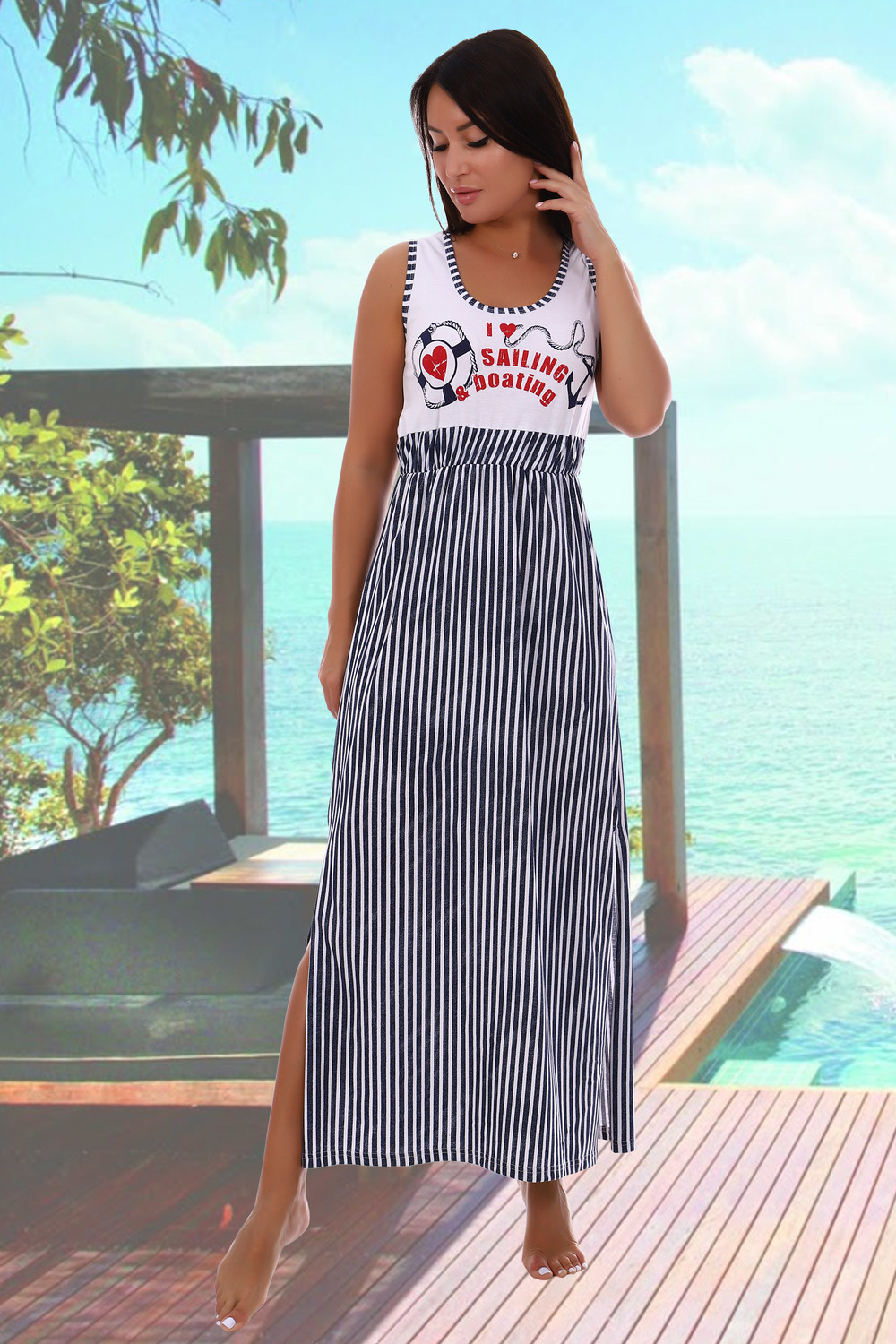 Фото товара 16675, сарафан в морском стиле