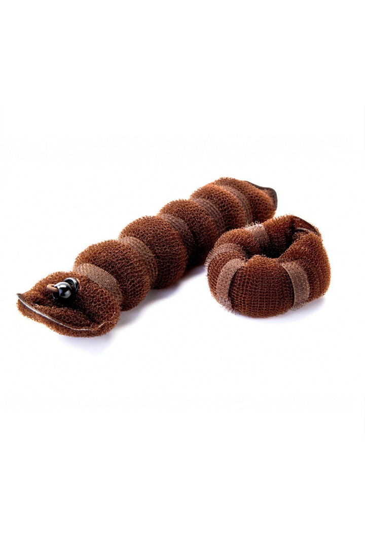 Фото товара 17169, валик для волос для создания прически «пучок» коричневый цвет 23х4,5х4,5 см