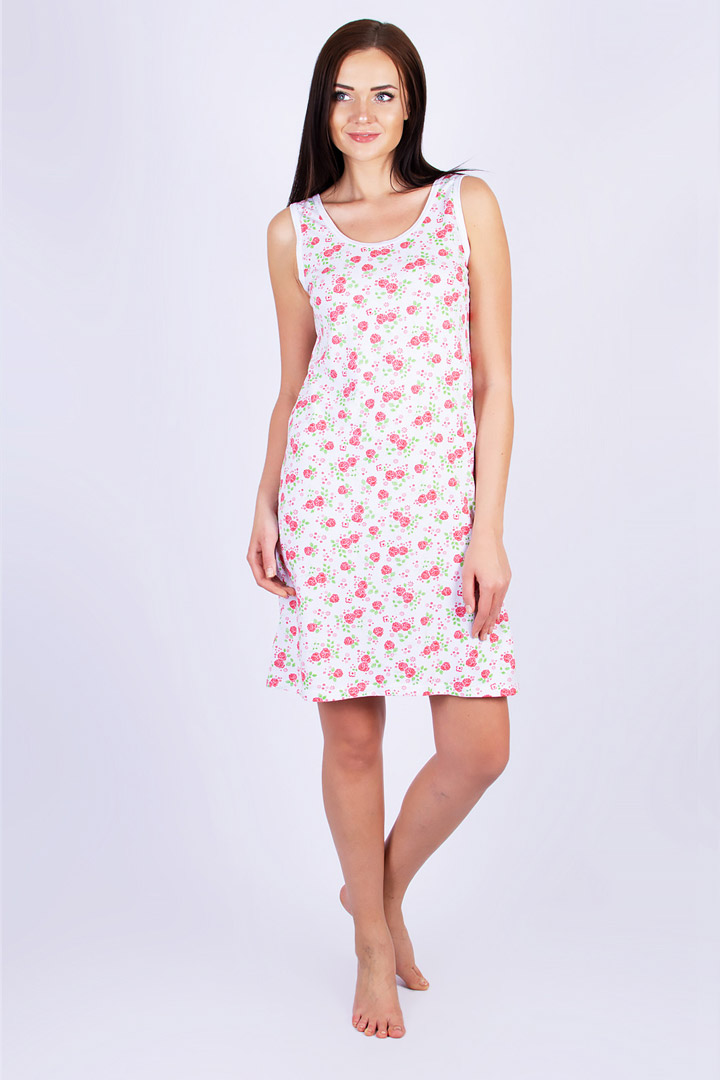 Фото товара 17370, сорочка с розовыми цветами