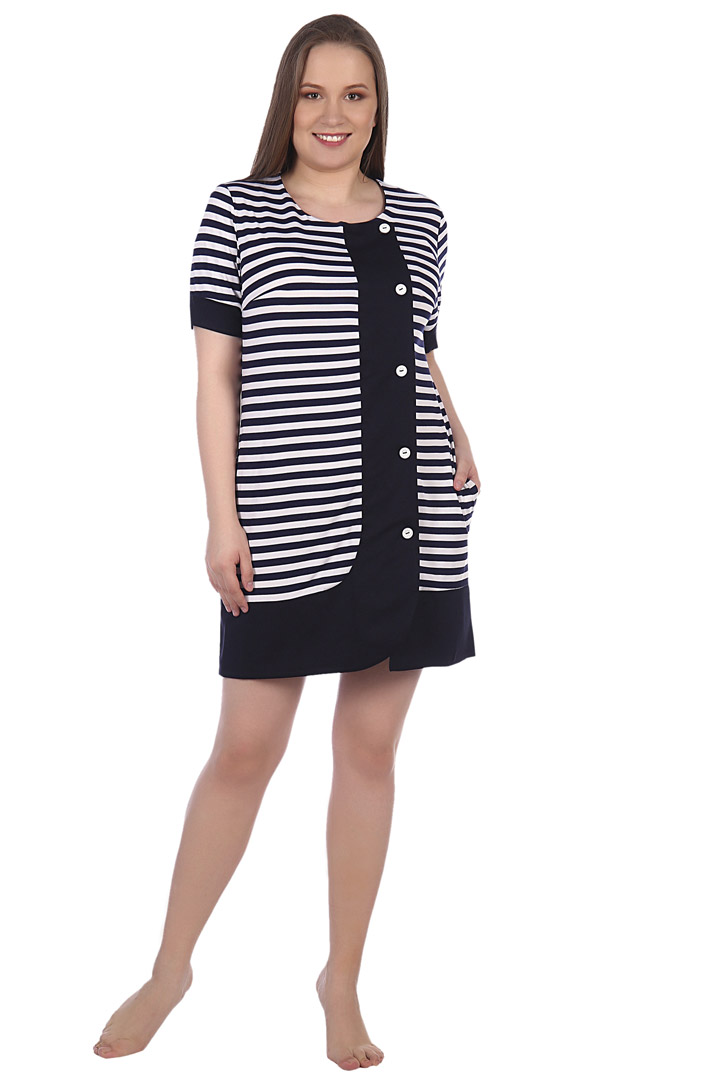 Фото товара 17451, халат черный в полоску