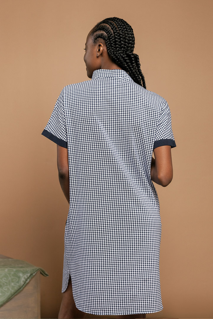 Фото товара 17467, халат в мелкую клетку