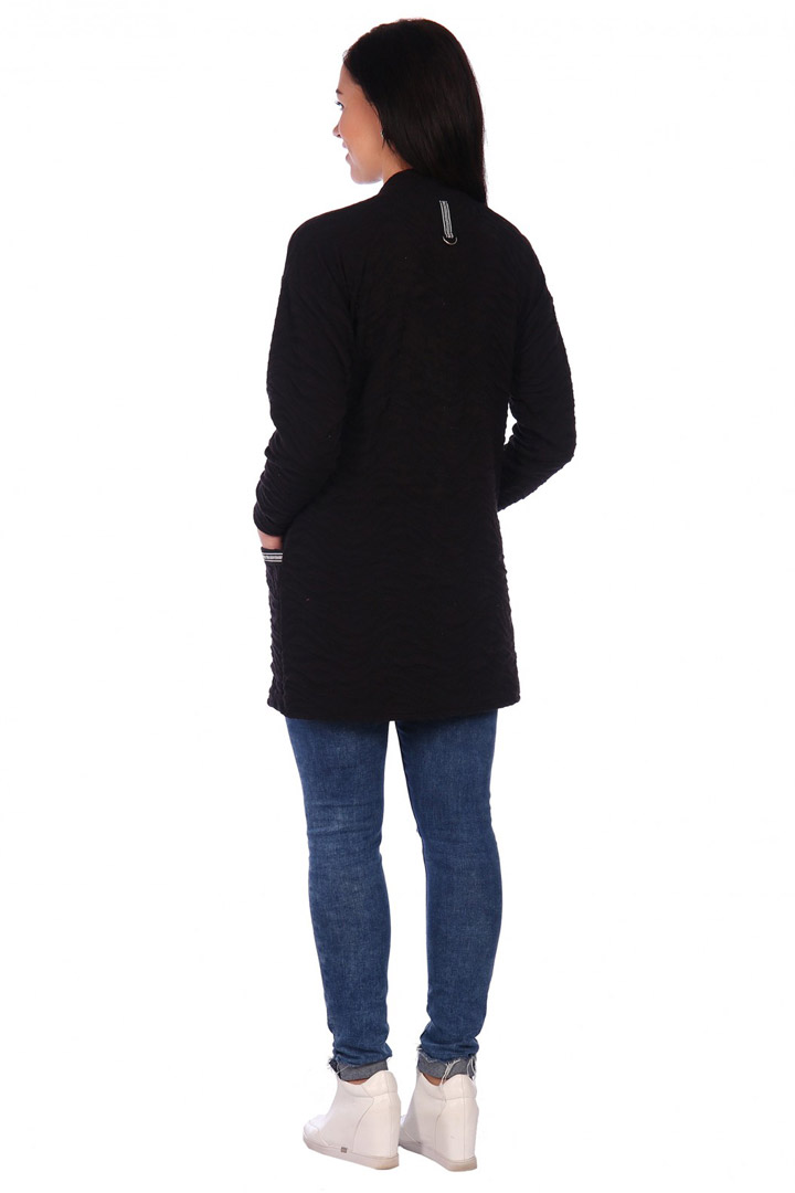 Фото товара 17552, черный кардиган с карманами