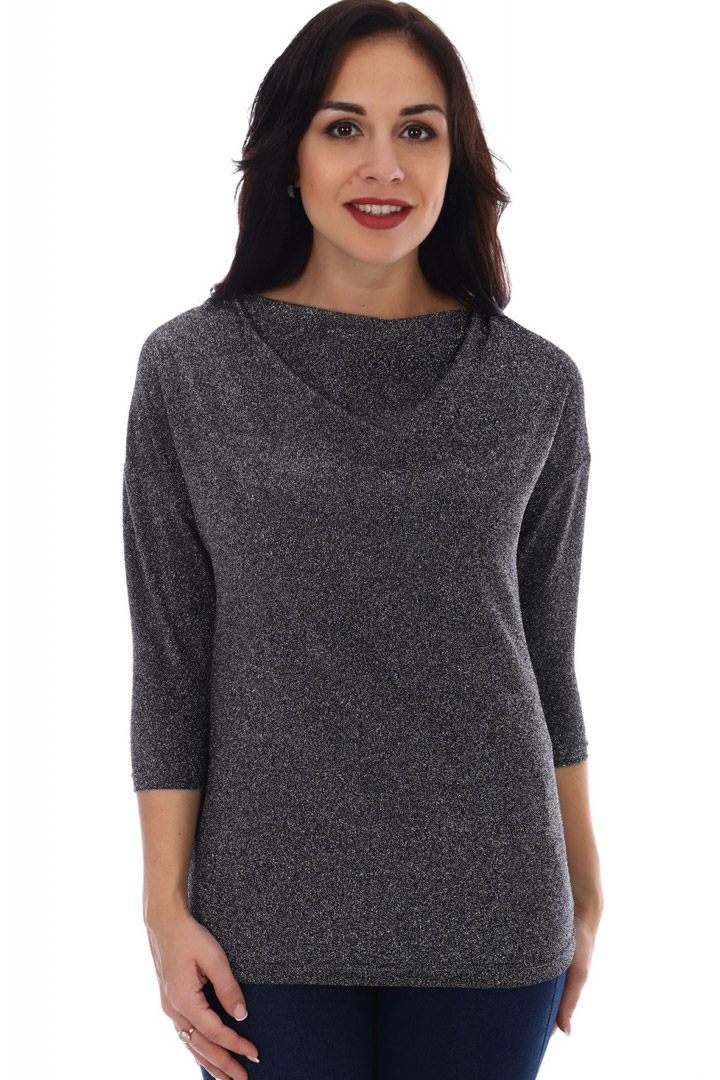 Фото товара 17573, серая блуза с воротом качель