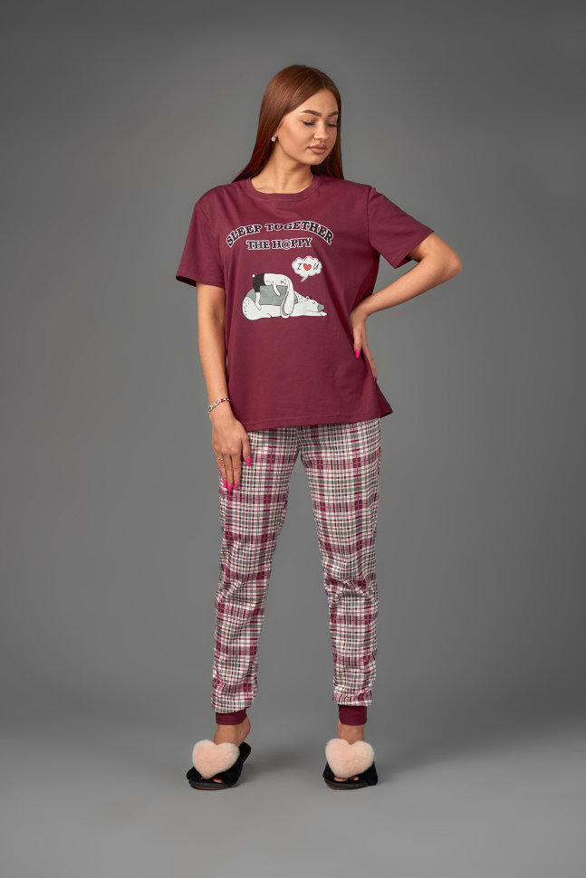 Фото товара 18142, женская пижама в клетку