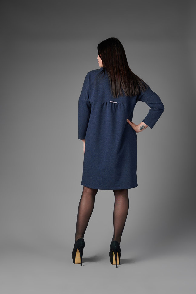 Фото товара 18182, синее платье трапеция