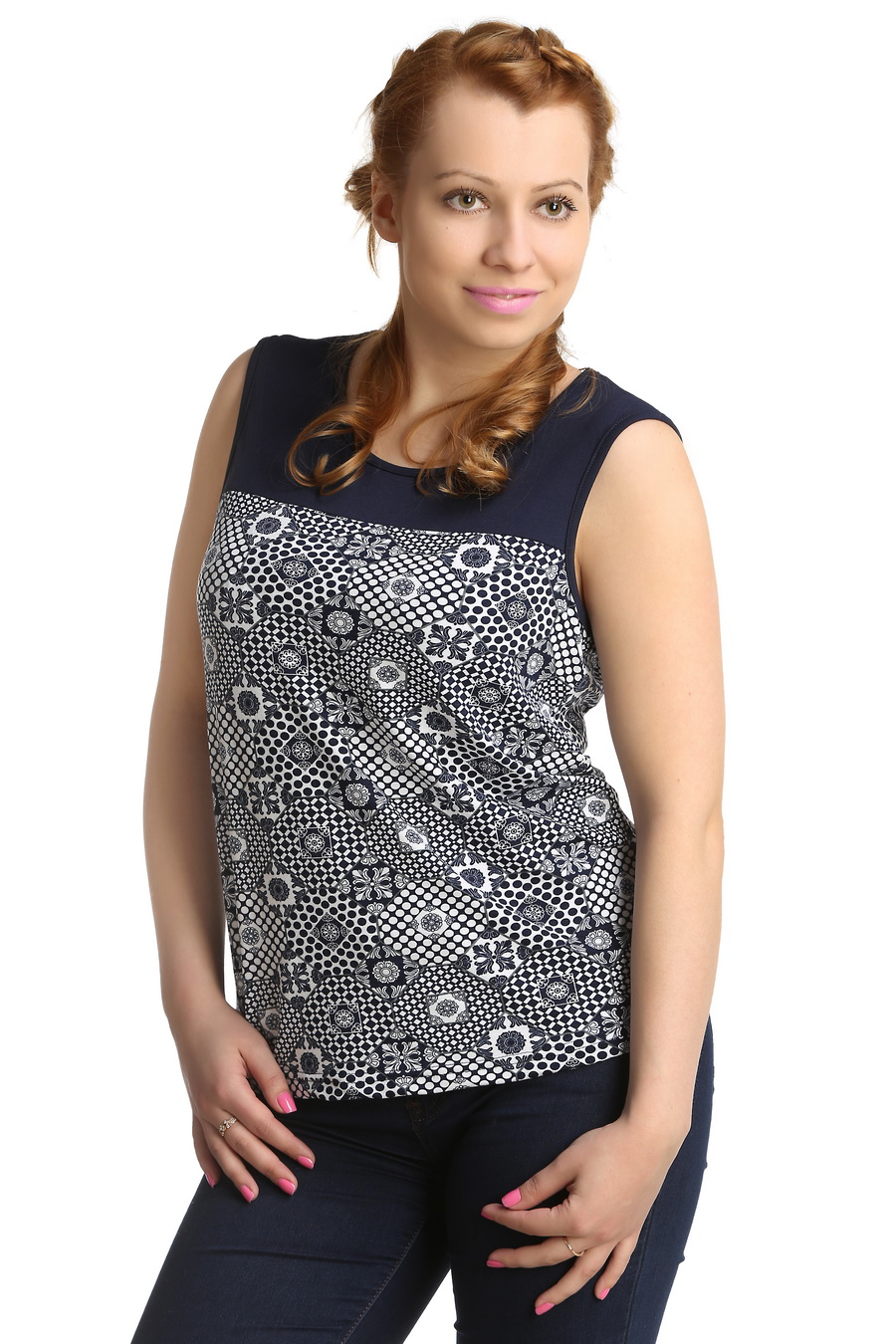 Фото товара 18283, блузка с геометрическим узором