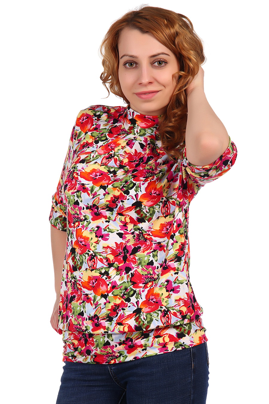 Фото товара 18286, цветастая блузка 