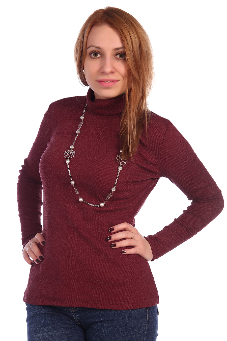 Фото товара 18309, бордовая водолазка