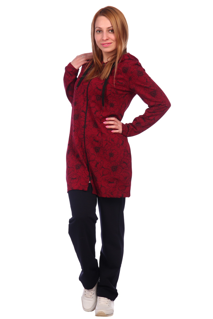 Фото товара 18337, теплый костюм с удлиненной толстовкой