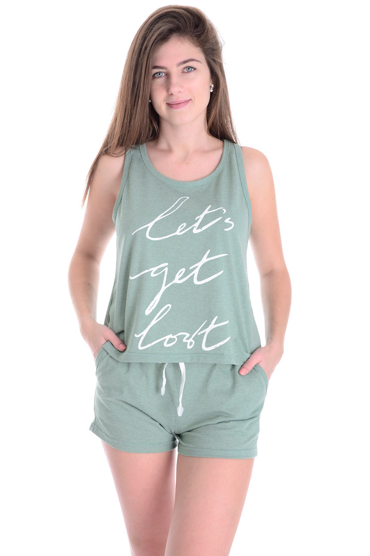 Фото товара 18703, фисташковый костюм с шортами